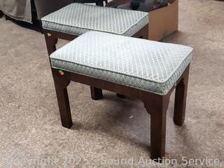 Pair of Sage Upholstered Benches