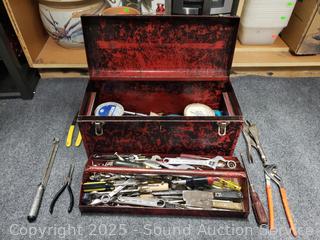 20" Steel Toolbox w/Assorted Tools 