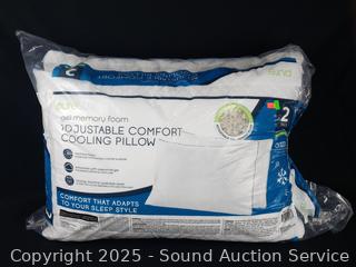 2 PureLux Gel Memory Foam Comfort S/Q Pillows