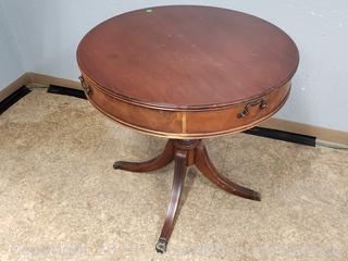 Vintage Mahogany Grand Rapids Clawfoot Drum Table