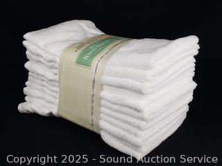 12pk Grandeur Hospitality White Cotton Hand Towels
