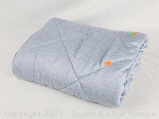 Blue Quilted Cooling Throw Blanket