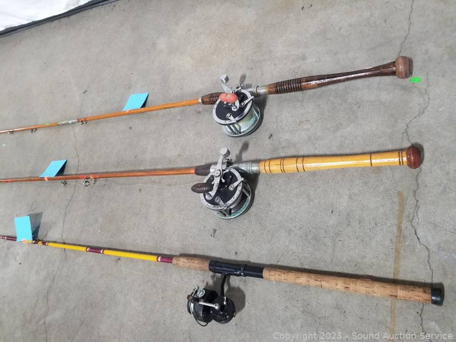 Lot - Vintage Lot of 2 True Temper Fishing Poles w/ Penn No.49
