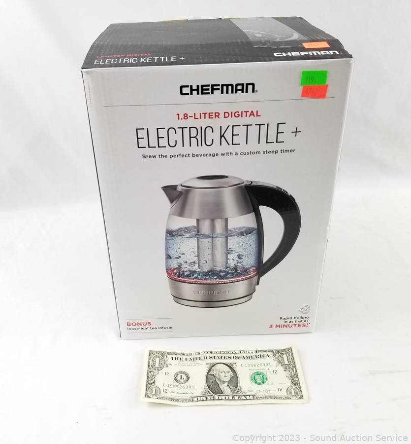 Chefman 1.8L Digital Electric Glass Kettle+ w/ Rapid-Boiling & 7
