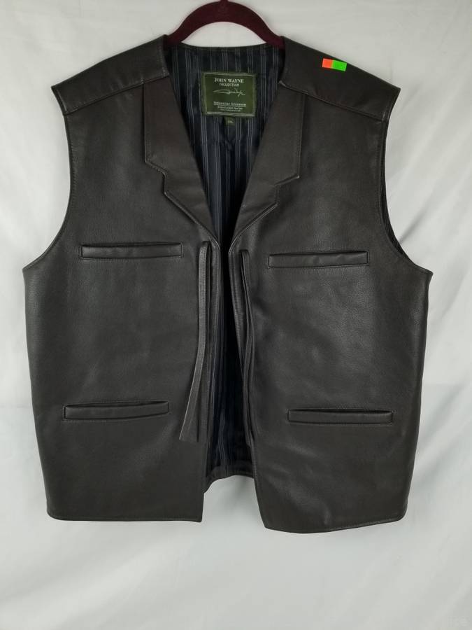The John Wayne Leather Vest - Hammacher Schlemmer
