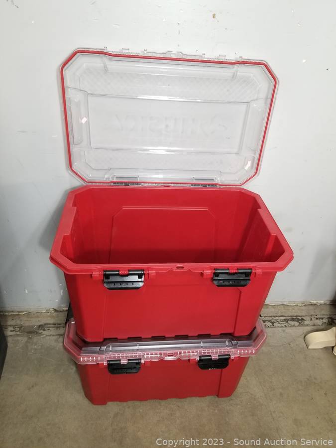 Sold at Auction: 4 Husky Waterproof Storage Containers