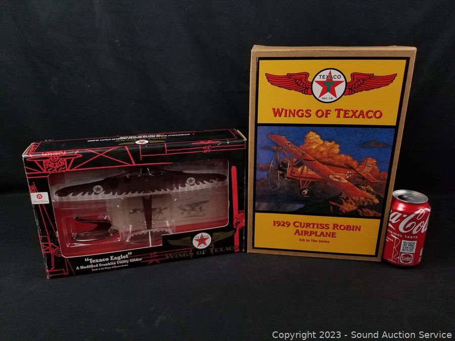 Sound Auction Service - Auction: 10/21/23 SAS Warnock, Cantero Online  Auction ITEM: 2 Wings of Texaco Diecast Metal Airplane Coin Banks