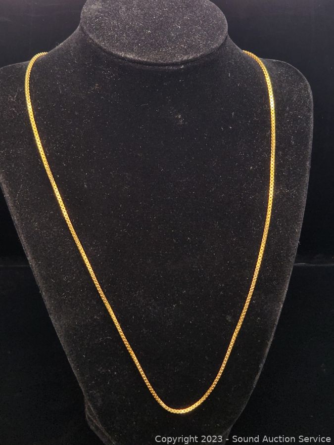 14K Gold Italian 20" box Chain Necklace