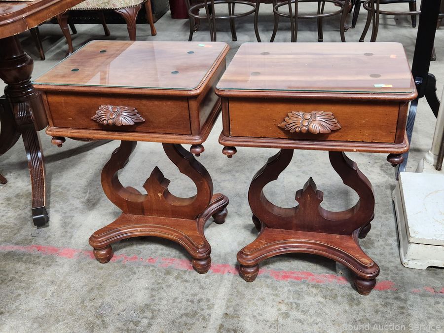 2 Vintage Mahogany Single Drawer Side Tables