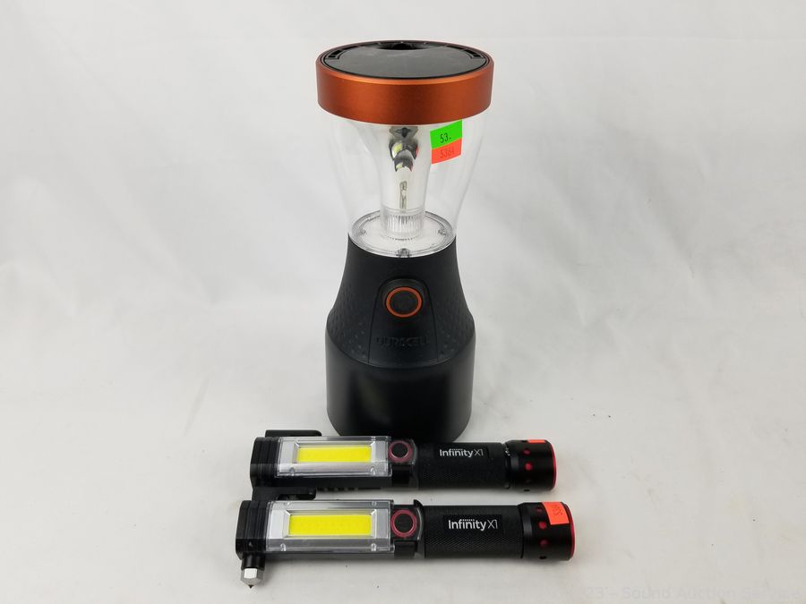 Sound Auction Service - Auction: 01/22/22 1st Auction of the New Year,  Happy 2022! ITEM: Duracell LED Lantern & 2 Head Lamps