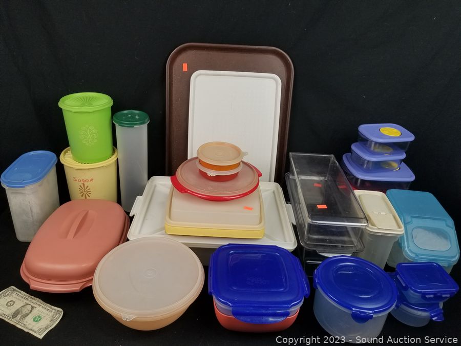 Sold at Auction: Retro Orange Tupperware Canisters, Drink Pitcher