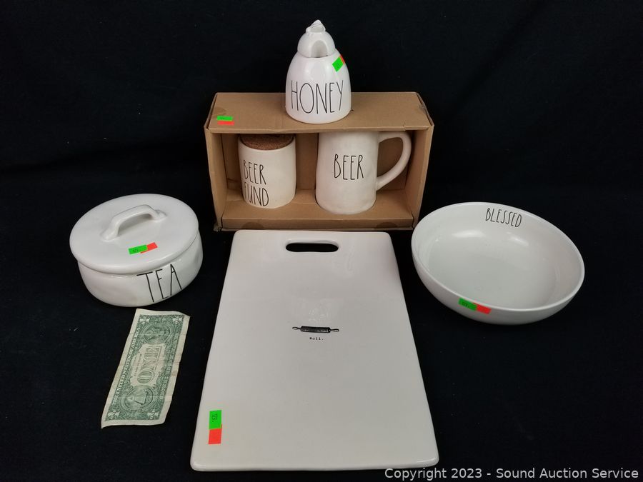 Sound Auction Service - Auction: 12/06/23 SAS Industrial, Tools, Household  Online Auction ITEM: 6pc Rae Dunn Ivory Table & Service Ware