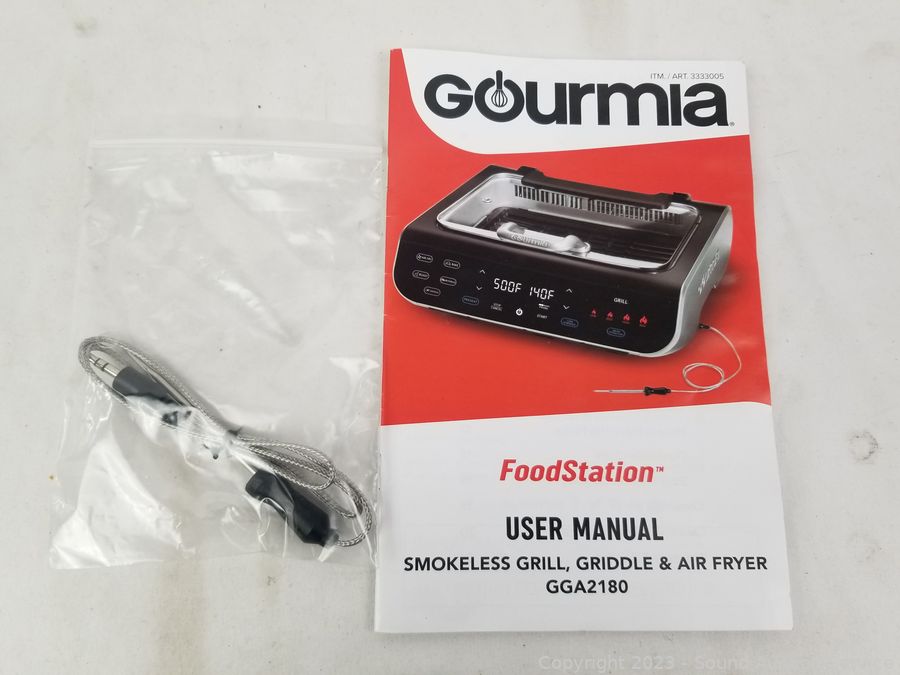 Gourmia FoodStation Smokeless Grill Griddle Air Fryer GGA2180