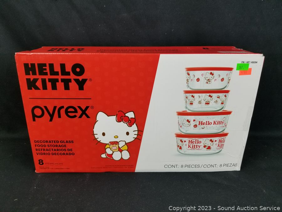 Pyrex Hello Kitty 8-piece Glass Food Storage Container Set with Lids 3 & 4  Cup