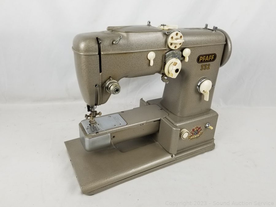 household, sewing, Pfaff sewing machine, with golden ornaments