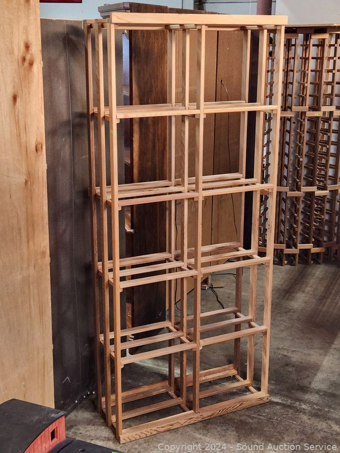 Sound Auction Service - Auction: 01/30/24 Cub Cadet Tractor, Printing Press  Online Auction ITEM: Wood 5-Tier Divided Shelf Wine? Rack