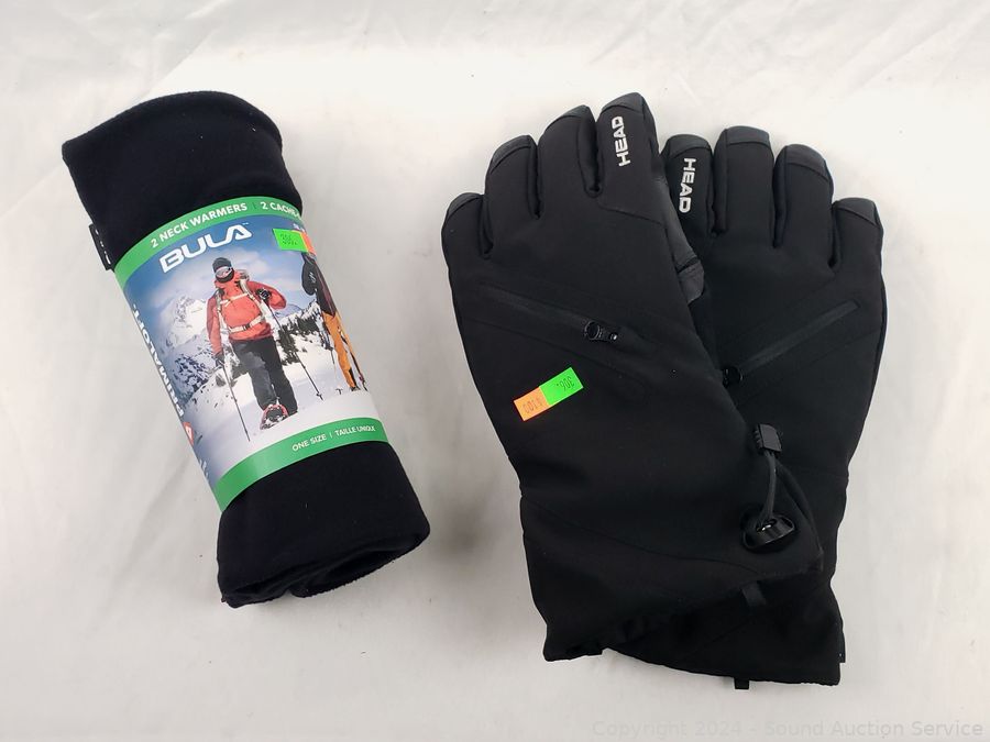 2 Bula Fleece Neck Warmers & Men's Head Touchscreen Gloves S:S