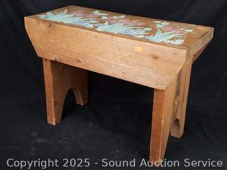 Hand Painted Wood Stool