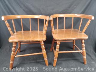 Pair of Child's Banister Back Chairs