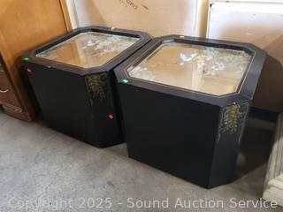 Signed H. Vander Hill Painted Black Finish Side Tables