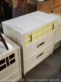 White/Yellow 3-Drawer Dresser 