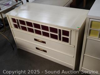 White/Brown Finish 2 Drawer Dresser