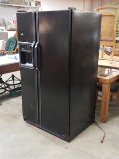 Black GE Profile Water/Ice Dispenser French Door Refrigerator/Freezer