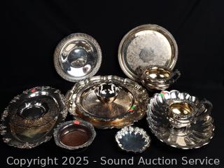 Assorted Silverplate Table, Serviceware