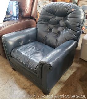 Blue Leather Lackawanna Recliner