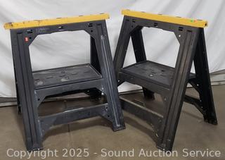 Pair of Plastic Folding Sawhorses