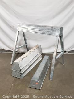 4 Folding Steel Sawhorses 