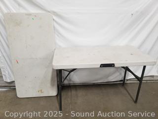 2 Lifetime 4ft Folding Task Tables
