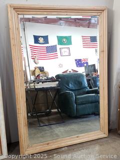 Huge Natural Wood Framed Mirror 