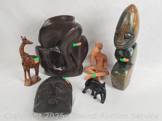 African Stone & Wood Carved Figures