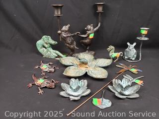 Assorted Metal Art Animal Figures Decor