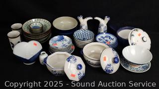 Assorted Pottery Asian Oriental Dishes