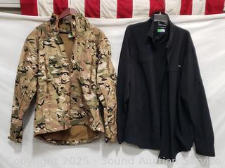 Men's Camouflage Jacket & Columbia Button-up Shirt S:3XL