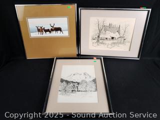 2pc Les Barnett & 1 Wayden Signed Lithographs?