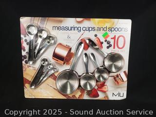 10pc Miu Copper Plated Stainless Measuring Cups & Spoons Set