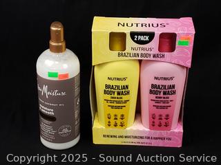 2pk Nutrius Brazilian Body Wash & Shea Moisture Coconut Oil Conditioner