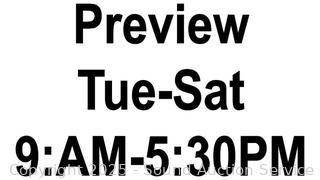 Preview Tues-Sat, 9:AM-5:30PM
