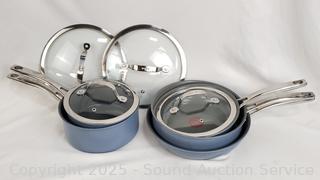 5pc T-Fal Non-Stick Pots & Pans w/3 Lids