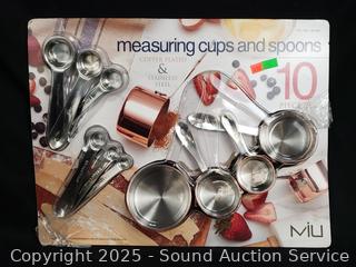 10pk Miu Copper Plated Stainless Measuring Cups & Spoons Set