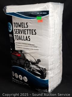 52pk White Cotton Towels