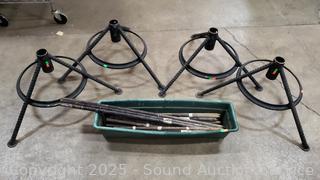 4 Steel Tripod Tree Stands & Steel Stakes