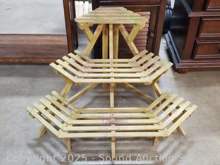 3-Tier Slatted Wood Plantstand