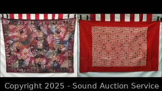 2 Large Painted/Printed? Tapestries