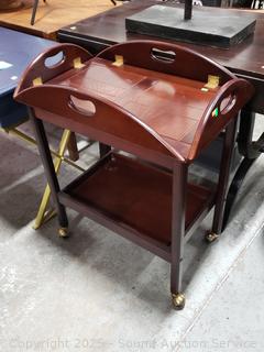 2-Tier Drop Leaf Tea Table Cart 