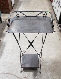 Vintage Wrought Iron Folding Accent Table