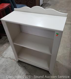 White Finish Single Shelf Bookcase